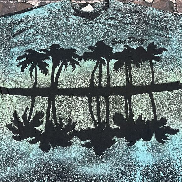 Vintage San Diego Shirt Size XL All Over Print California Beach Palm Trees RARE - Picture 3 of 10